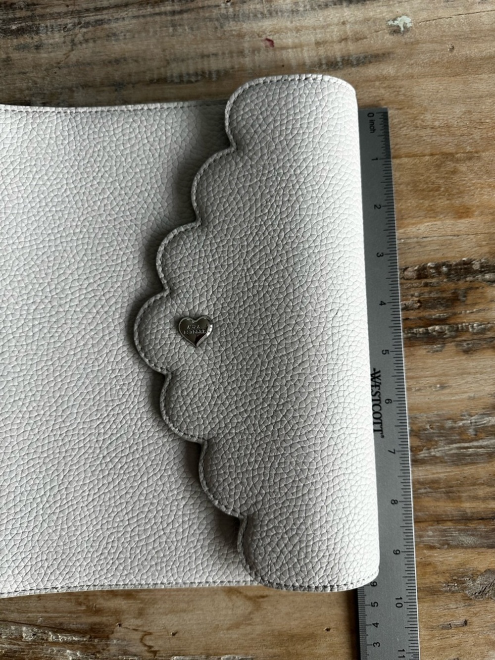 Aura Estelle Cloud Pearl Vegan Pebbled Leather A5 Wide Planner - Picture 11 of 11